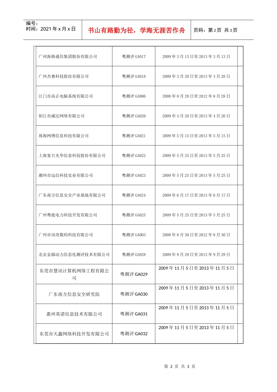 广东省信息安全等级测评机构备案目录(差距评估机构)_第2页
