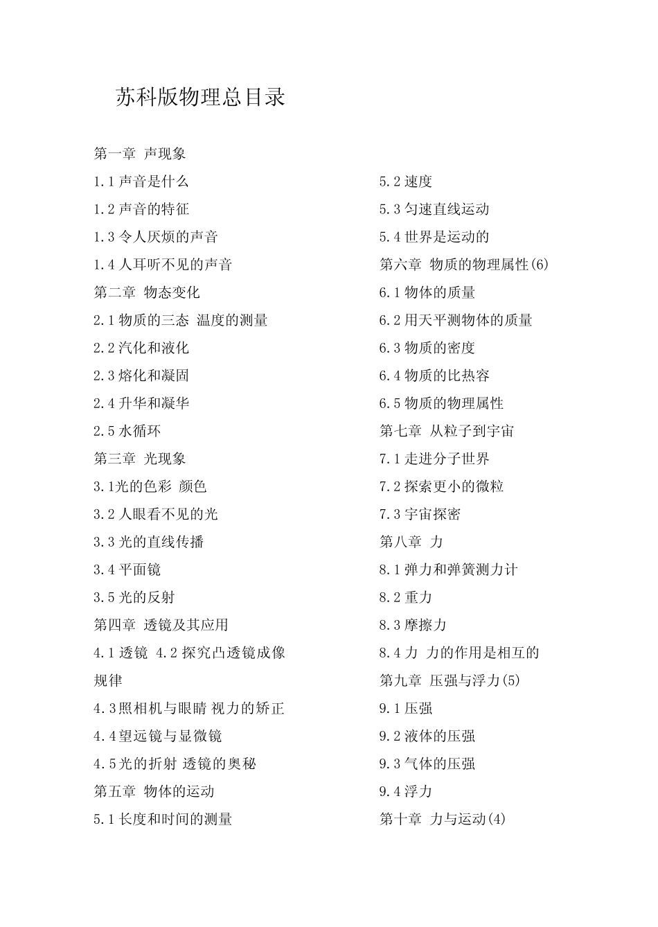 苏科版物理总目录 _第1页