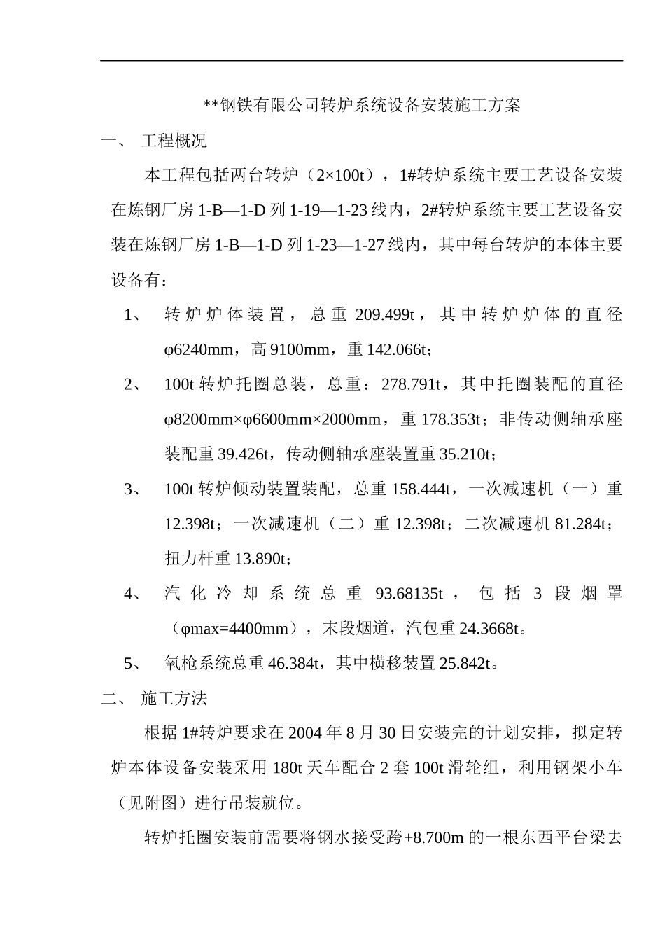 华鲁恒升大型设备吊装方案_第1页