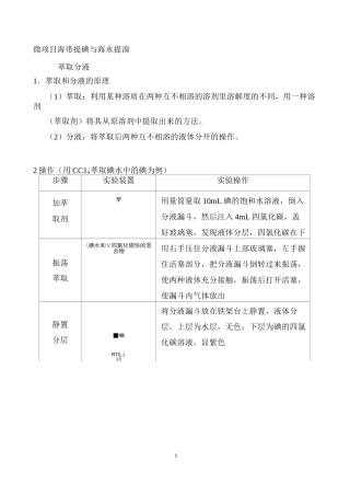 2020第一章微项目海带提碘与海水提溴