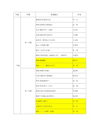 一年级课外古诗