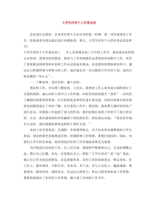 大学生村官个人年度总结