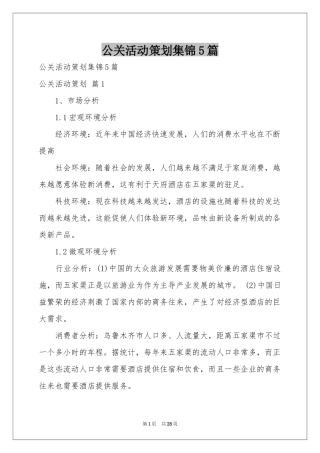 公关活动策划集锦5篇