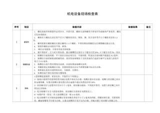 机电设备检查标准
