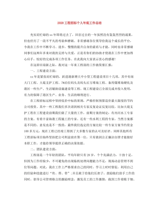 工程招标个人年底工作总结