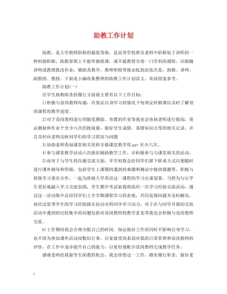 助教工作计划 