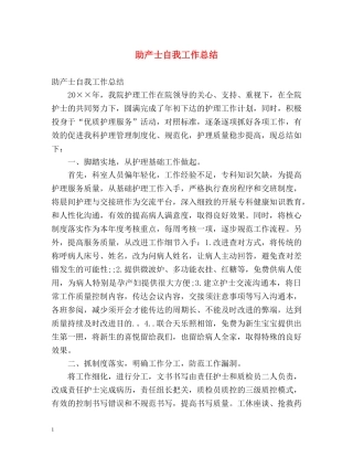 助产士自我工作总结 