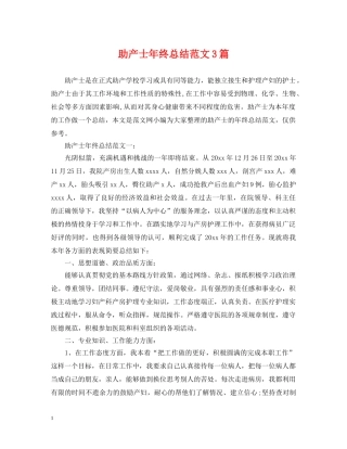 助产士年终总结范文3篇 