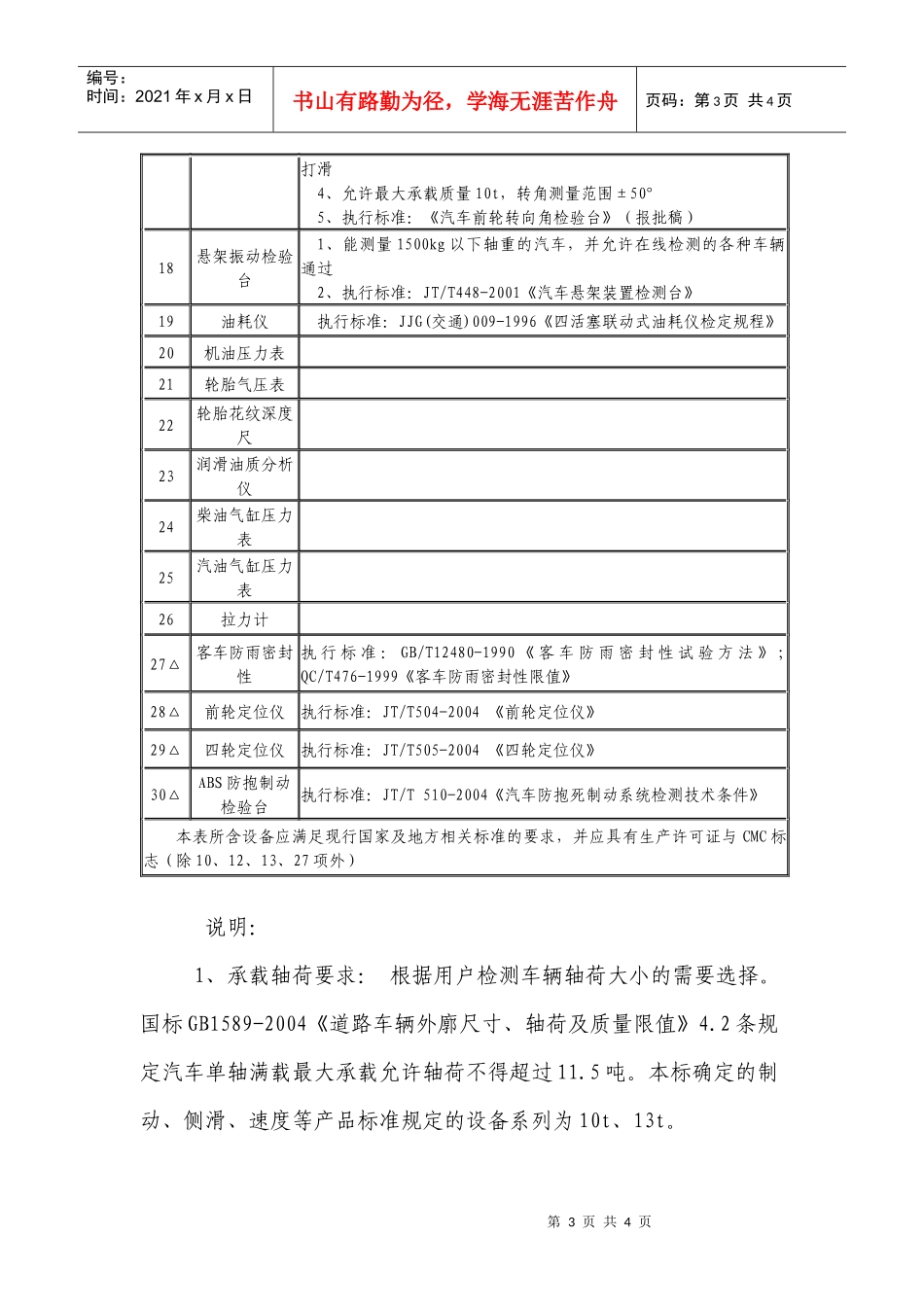 汽车综合性能检测线设备配置表_第3页