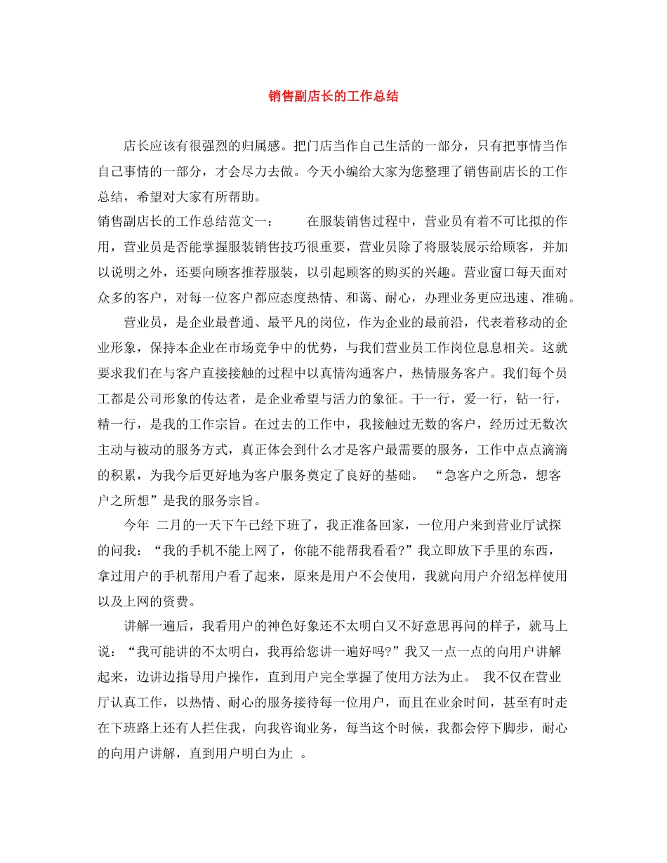 销售副店长的工作总结_第1页