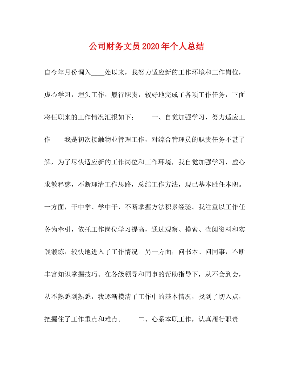 公司财务文员年个人总结_第1页