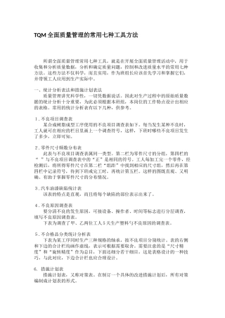 全面质量管理常用七种工具和方法(TOM)