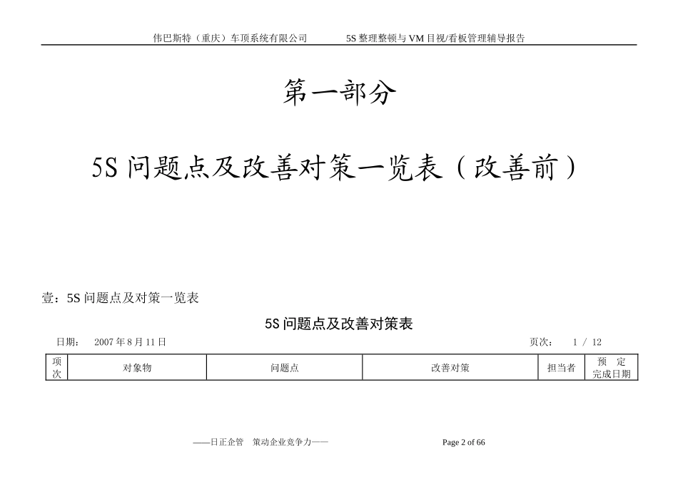 重庆伟巴斯特5S与VM辅导综合报告0_第2页