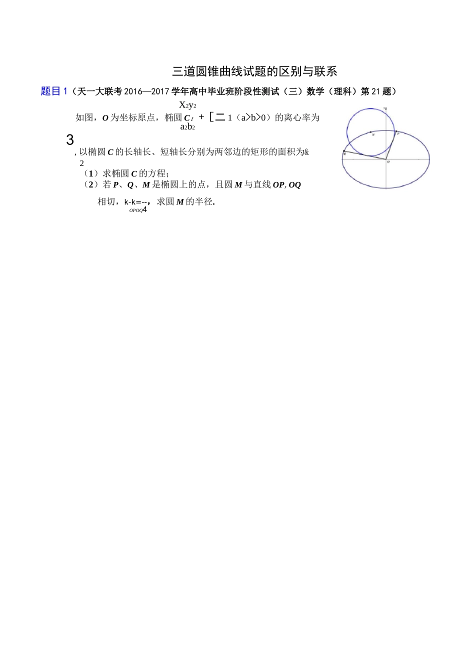 蒙日圆+圆锥曲线_第1页