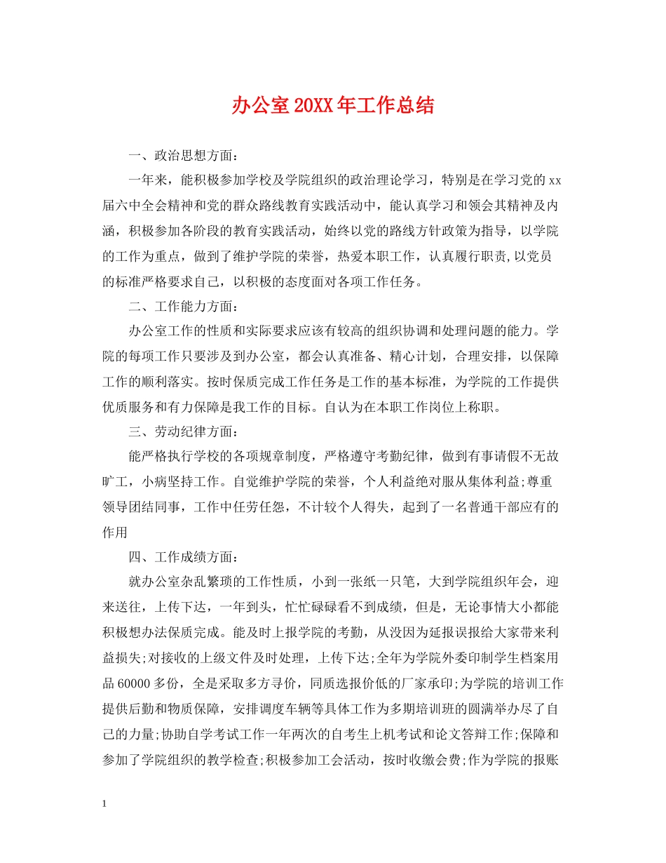 办公室工作总结4_第1页