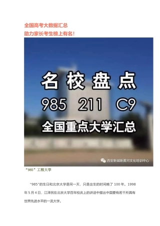 全国各高校盘点