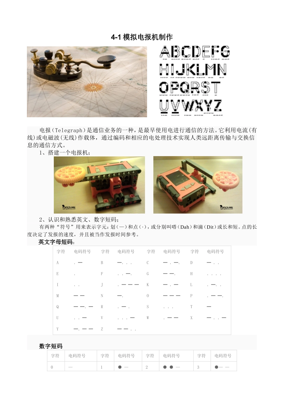 -模拟实际电报机_第1页