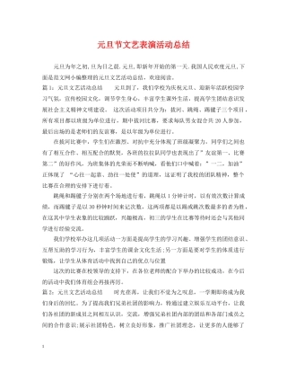 元旦节文艺表演活动总结 
