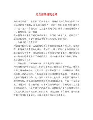 元旦活动情况总结 