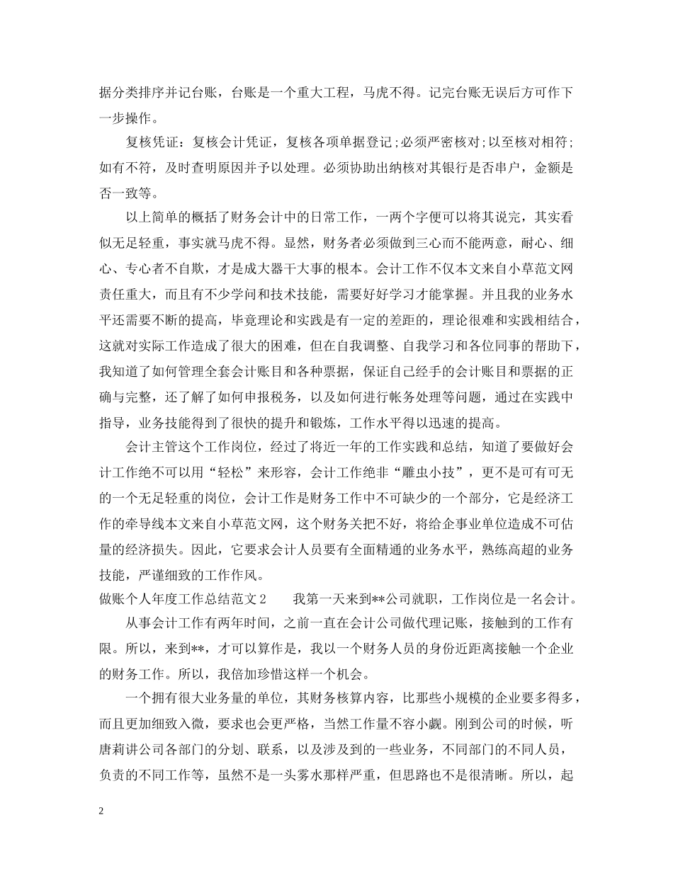 做账个人年度工作总结范文 _第2页