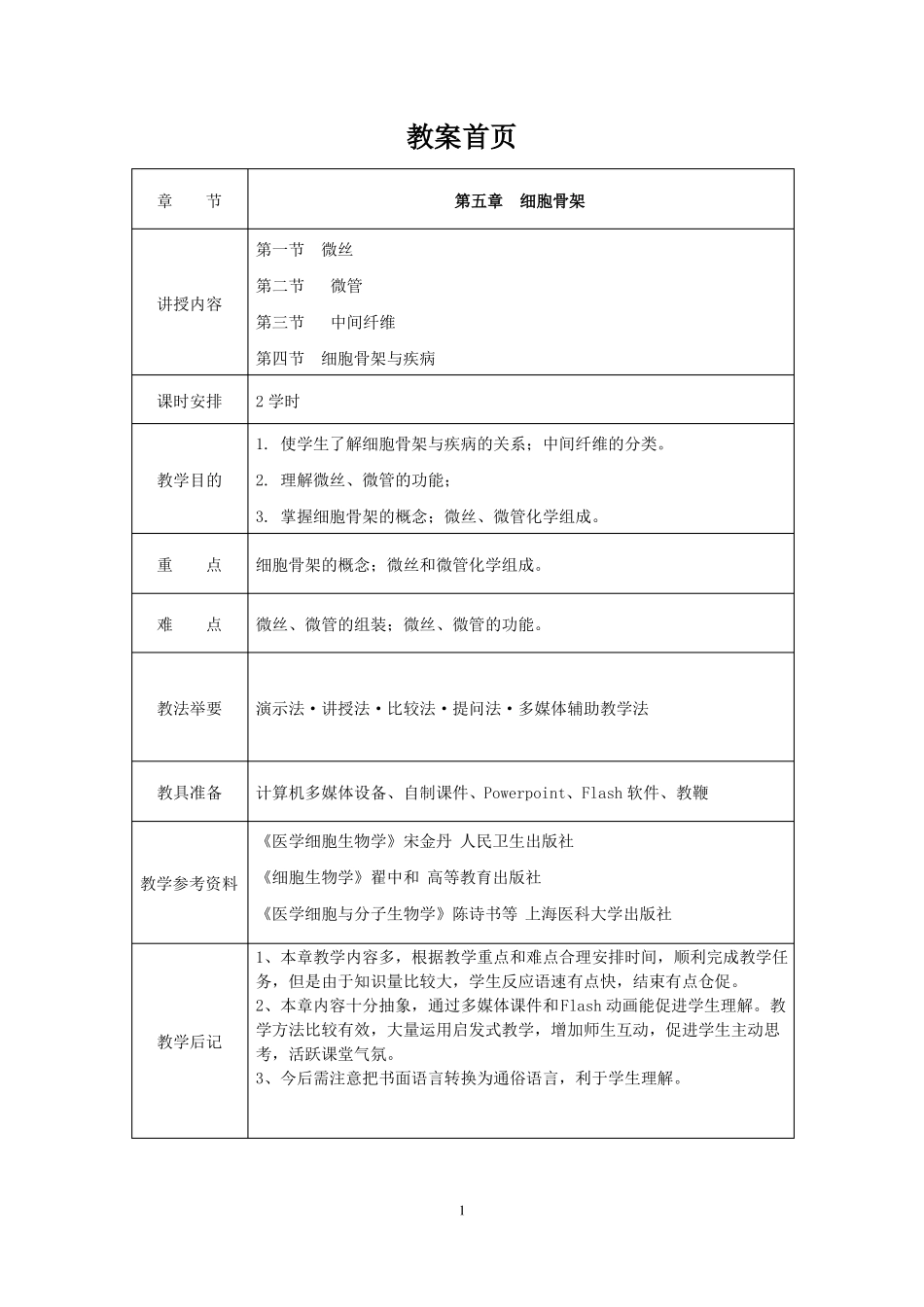 细胞骨架教案_第1页