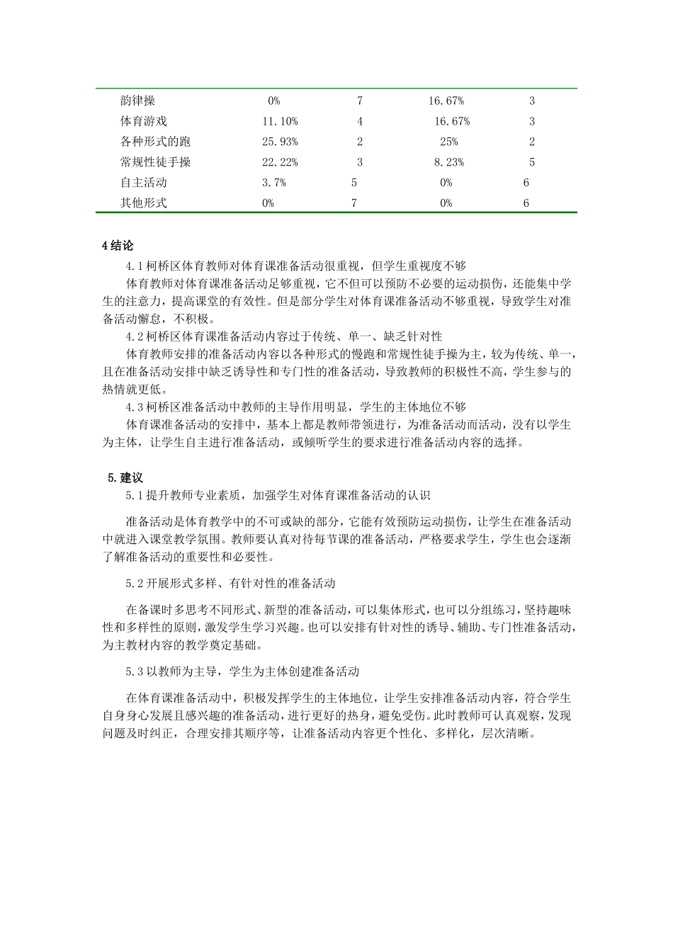 柯桥区初中体育课准备活动的现状调研高雅云_第3页
