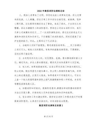 2022年微型消防站演练总结