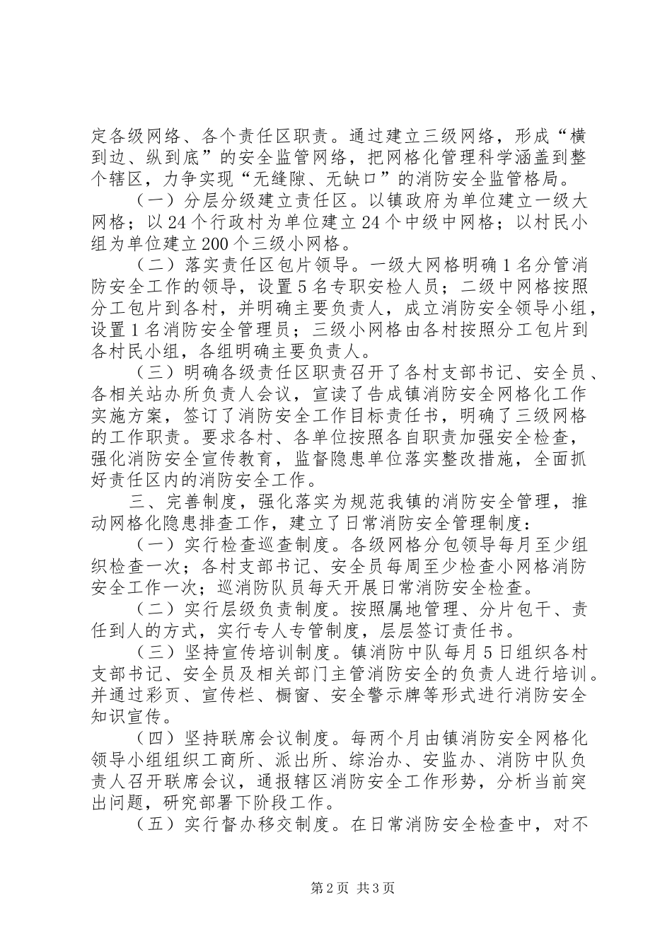 乡镇消防安全网格化工作落实情况汇报_第2页