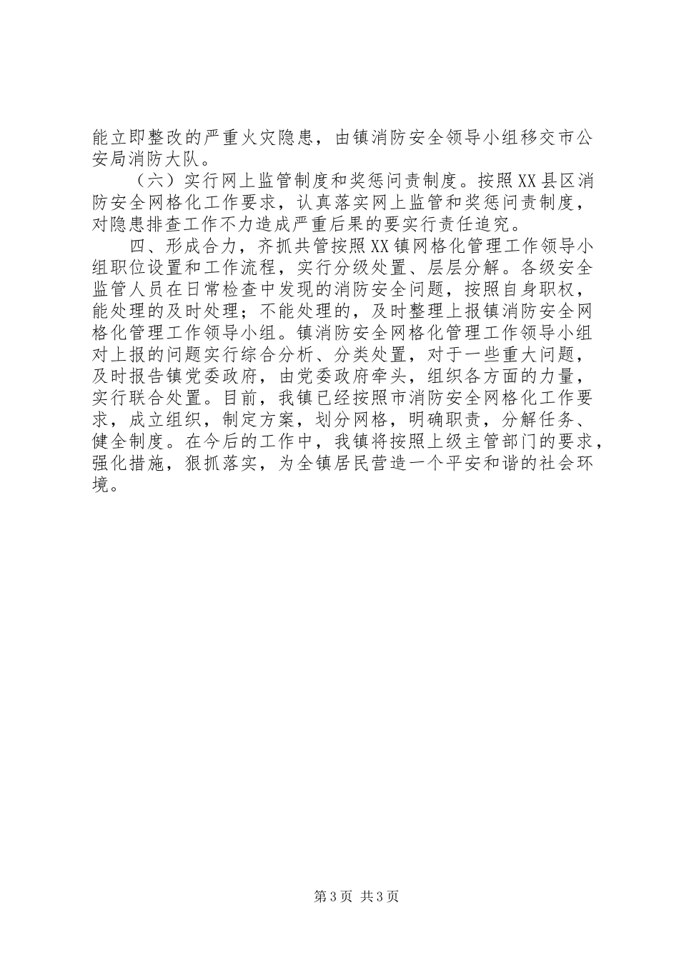 乡镇消防安全网格化工作落实情况汇报_第3页