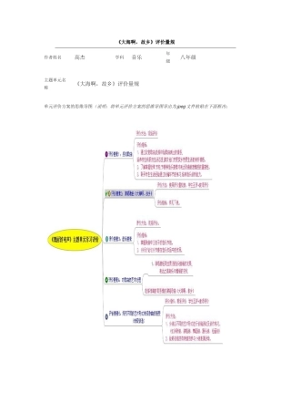 初中音乐《大海啊，故乡》单元评价设计及思维导图