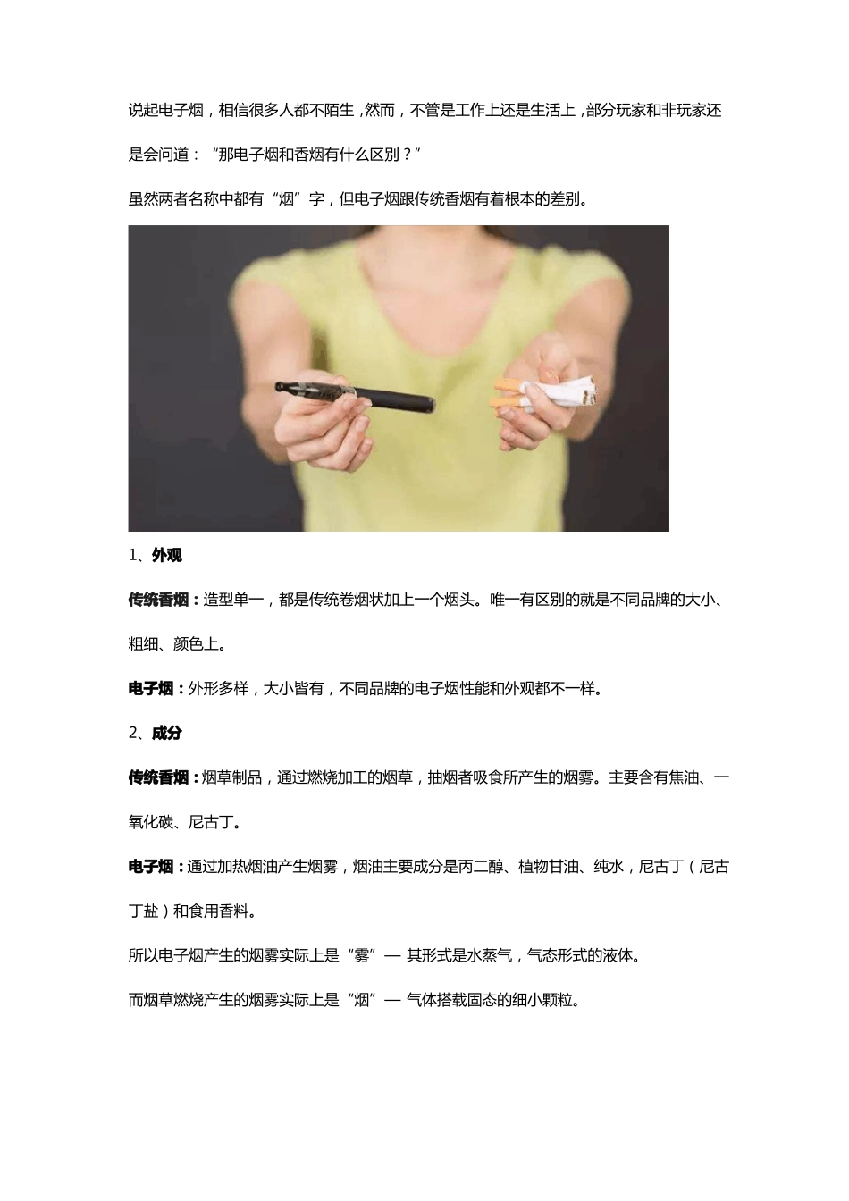 电子烟vs传统香烟都带烟字,却大有不同_第1页