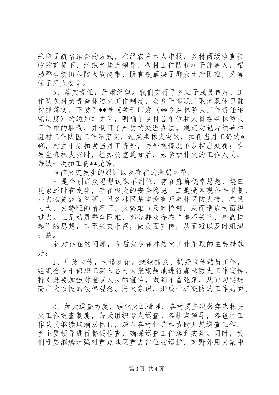 乡镇森林防火工作情况汇报-乡镇森林防火落实汇报_第3页