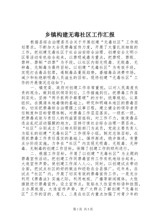 乡镇构建无毒社区工作汇报