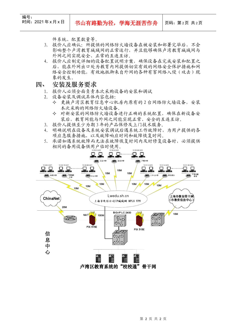 卢湾区教育信息中心网络防火墙设备购买需求_第2页