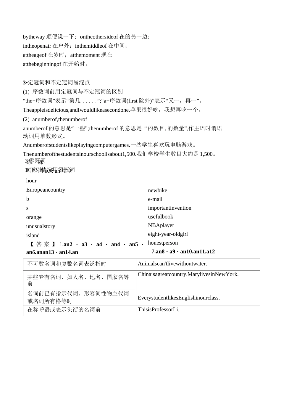 初中英语中招中考英语专项语法冠词_第3页