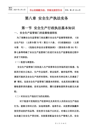 安全生产执法实务