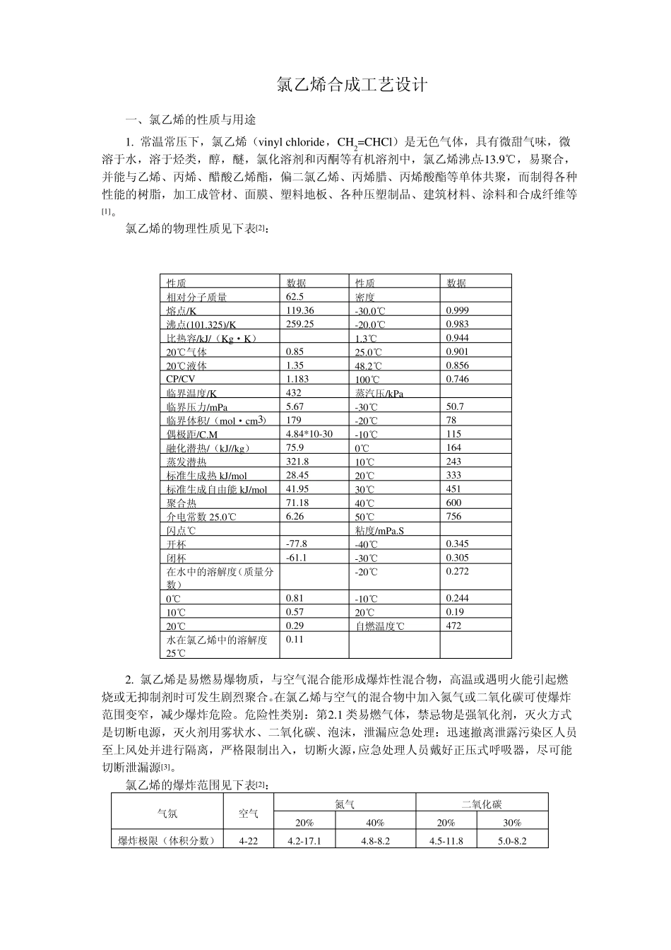 氯乙烯合成工艺设计_第1页