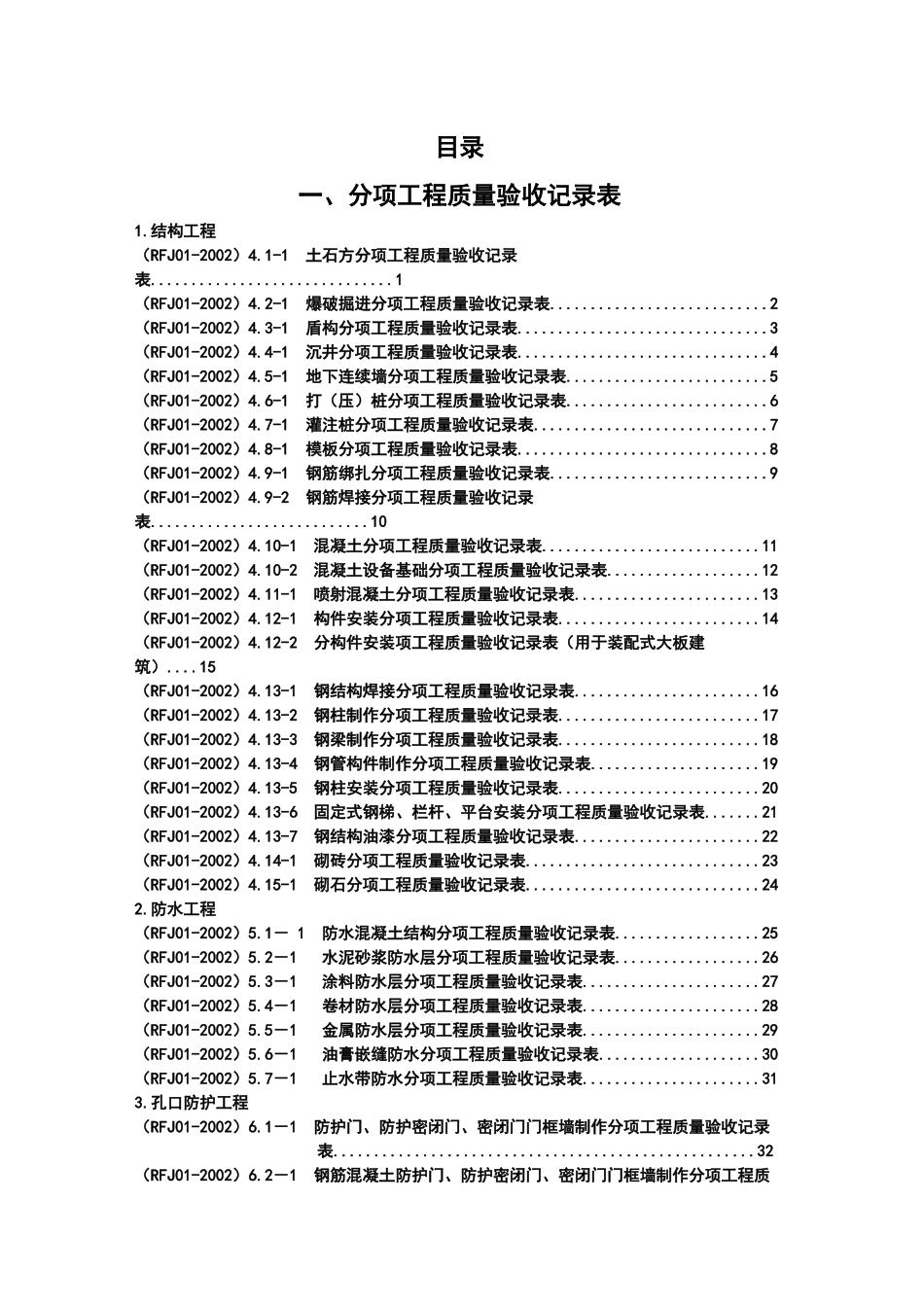 人防工程质量检验评定表1_第1页