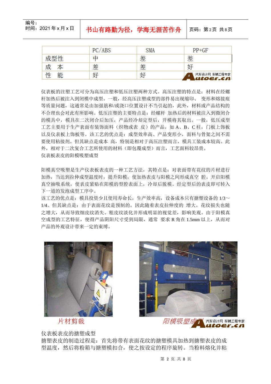 浅谈仪表板制造工艺_第2页
