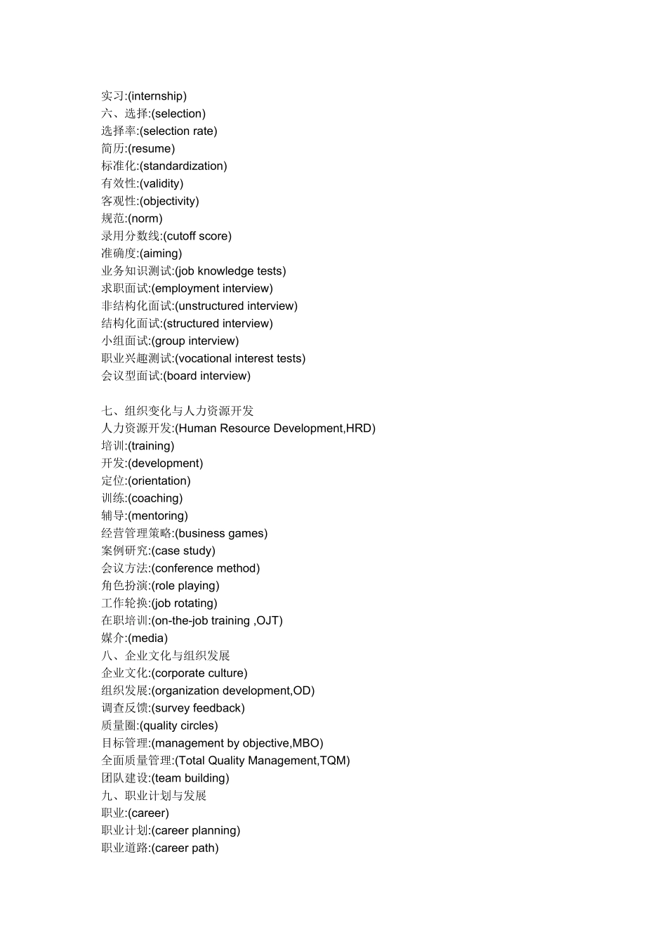人力资源管理专业英语词汇_第2页