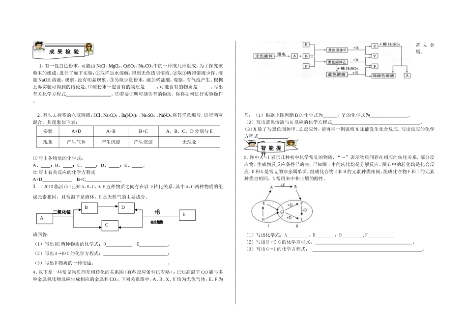 中考化学专题复习——物质推断导学案_第2页