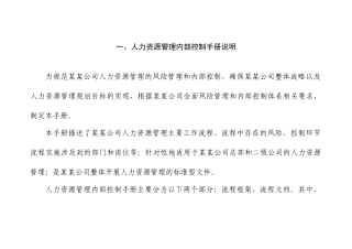 人力资源内控手册