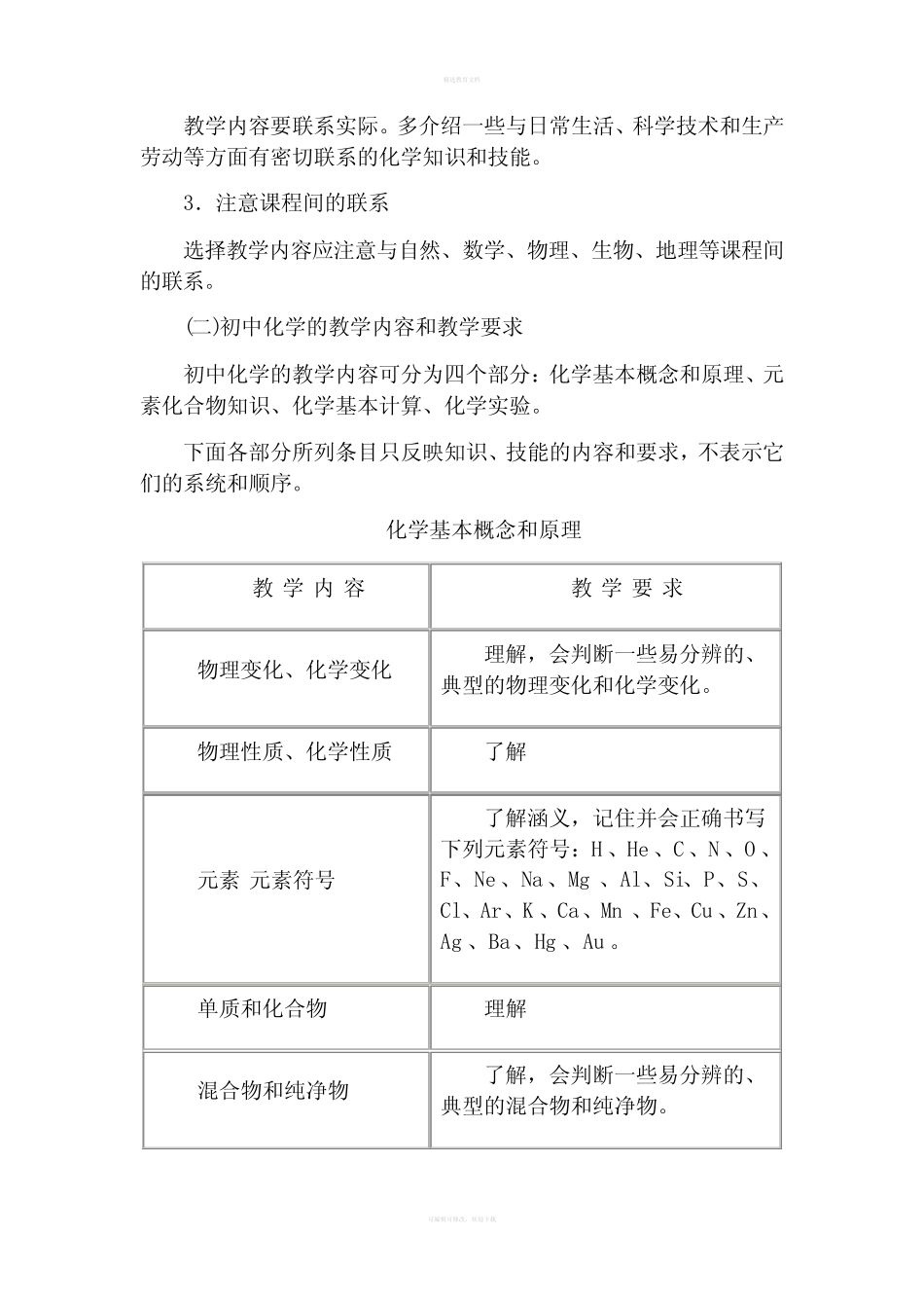 初中化学教学大纲,教学计划,教材目录_第2页