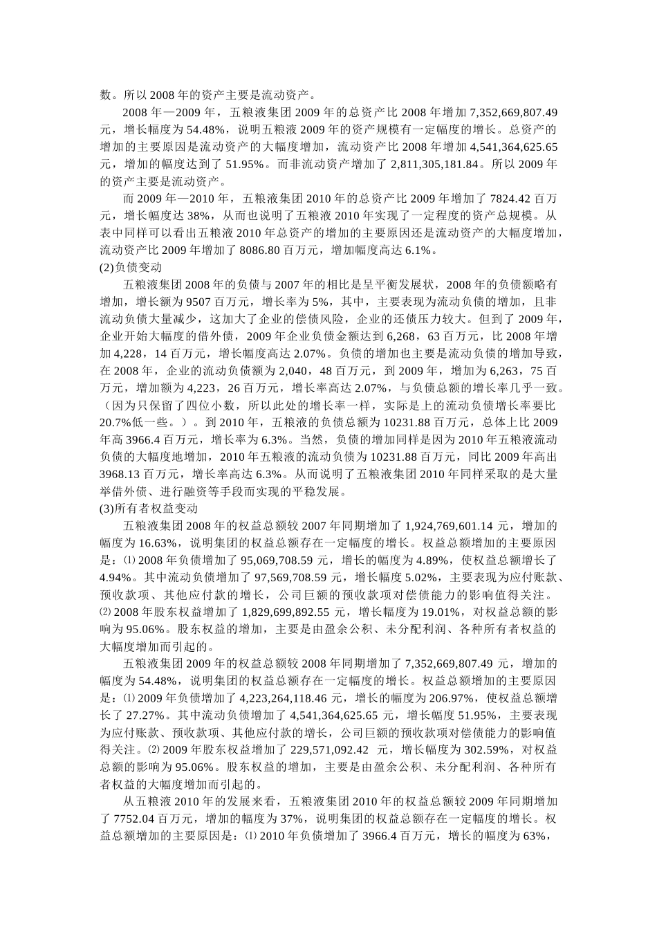五粮液集团年度财务报表分析_第2页