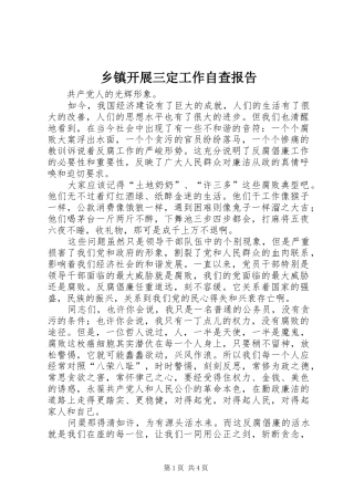 乡镇开展三定工作自查报告