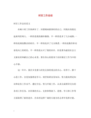村官工作总结