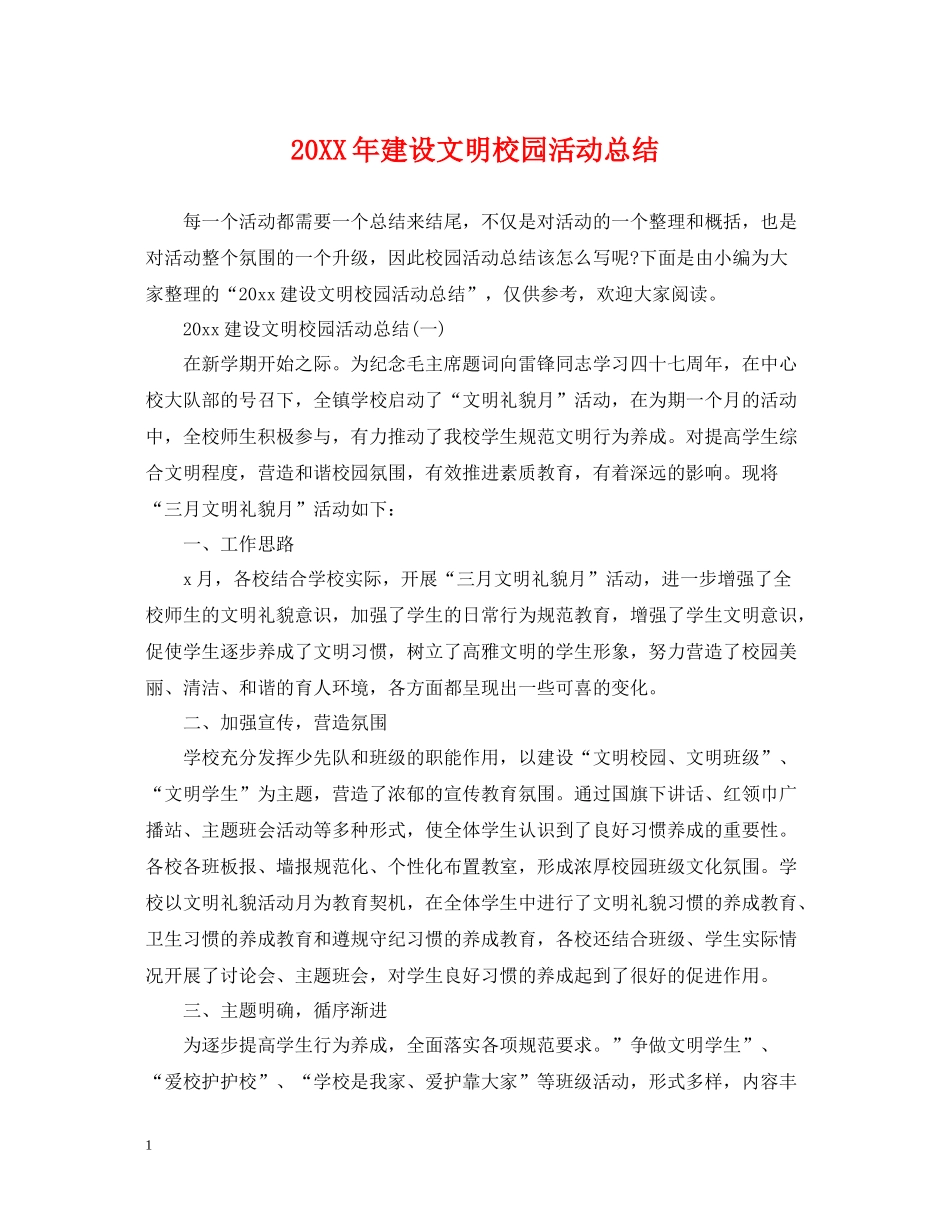 建设文明校园活动总结_第1页