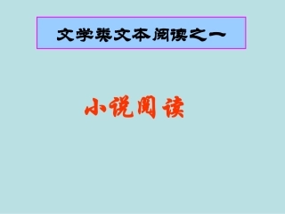 高考复习文学类文本阅读之一：小说阅读