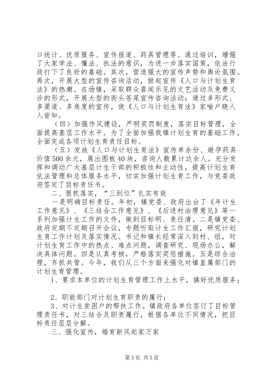 乡镇年度计生工作报告_第3页