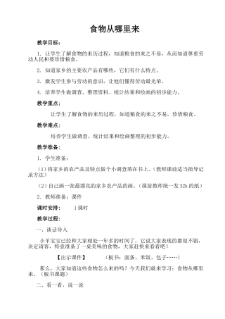 食物从哪里来